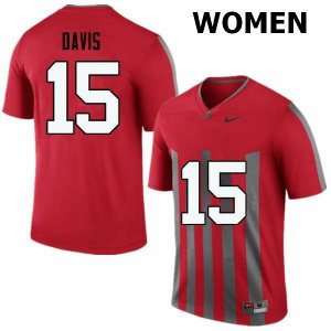NCAA Ohio State Buckeyes Women's #15 Wayne Davis Throwback Nike Football College Jersey XRY5645TJ